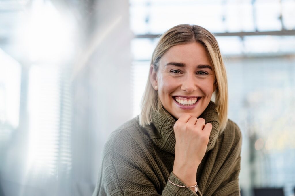 portrait of a happy young woman